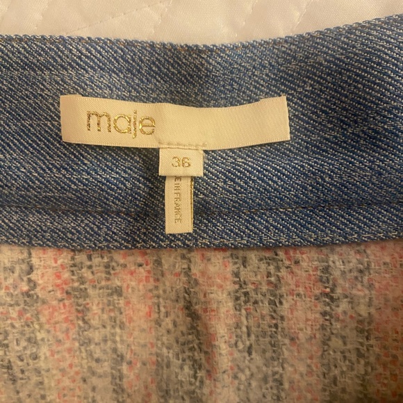 Maje Red and Blue Tweed A-Line Skirt - Picture 2 of 4